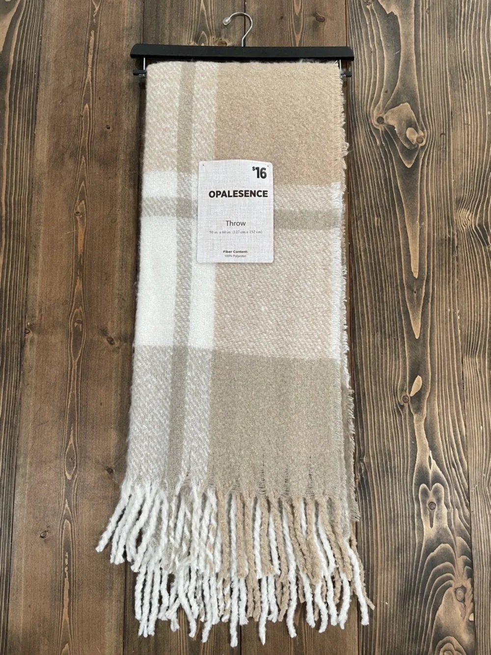Opalesence Tan Buffalo Plaid Throw Blanket